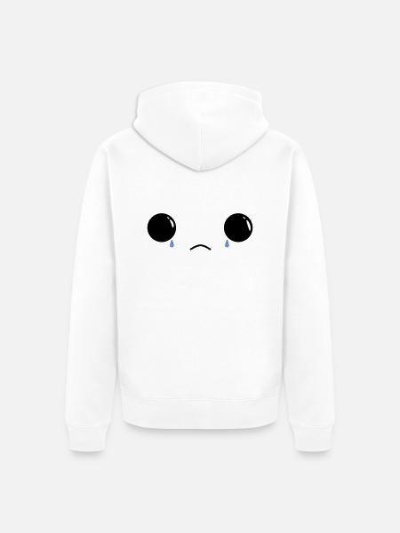 Cute sad face - Unisex Premium Bio Zip Hoodie - Weiß