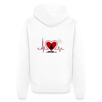 Herzschlag Bangkok - Bangkok Liebhaber stadt - Unisex Premium Bio Zip Hoodie - Weiß - Hinten - Thijin (182cm)