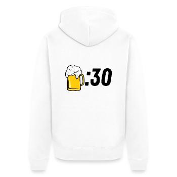 Beer :30 - Unisex Premium Organic Zip Hoodie - white - Back - Thijin (182cm)
