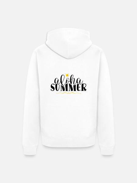 Aloha Summer - Unisex Premium Organic Zip Hoodie - white