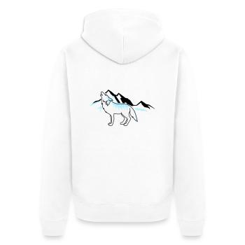 Wolf Mountains 02 - Unisex Premium Organic Zip Hoodie - white - Back - Thijin (182cm)
