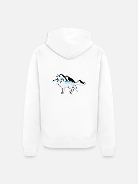 Wolf Mountains 02 - Unisex Premium Organic Zip Hoodie - white
