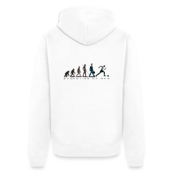 Evolution Football Artboard 1 - Unisex Premium Organic Zip Hoodie - white - Back - Thijin (182cm)