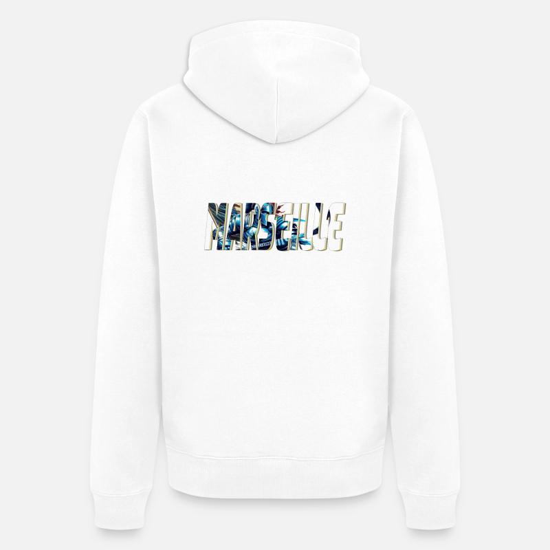 Marseille design stylisé BD - Veste à capuche bio Premium Unisexe - blanc