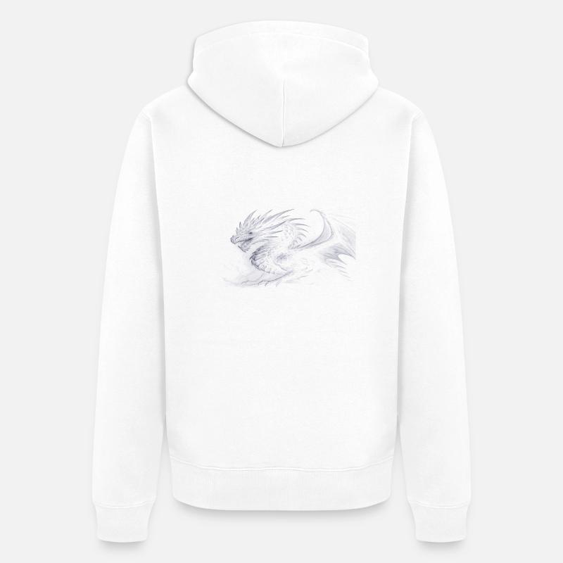 Dragon - Noir et blanc - Veste à capuche bio Premium Unisexe - blanc