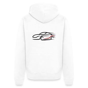Voiture Turbo Logo Voiture de course - Veste à capuche bio Premium Unisexe - blanc - Dos - Thijin (182cm)