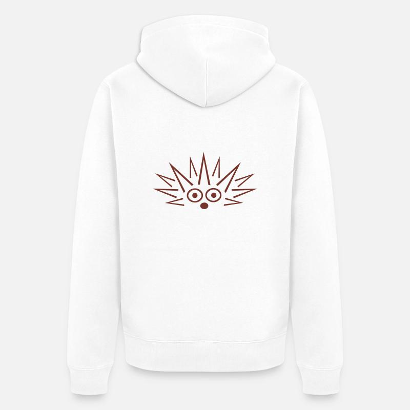 hérisson - Veste à capuche bio Premium Unisexe - blanc