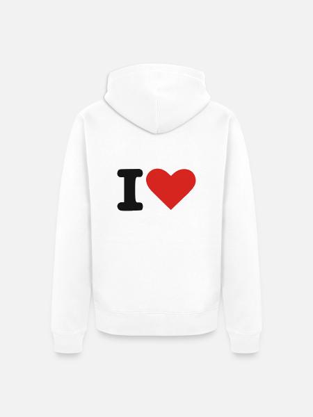 i-heart - Unisex Premium Bio Zip Hoodie - Weiß