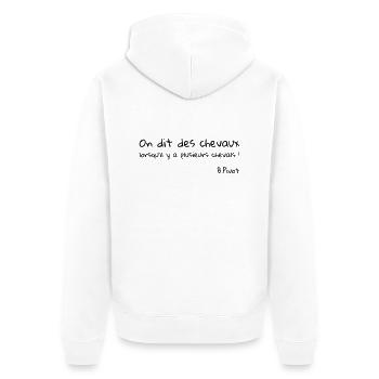 On dit des chevaux ! - Veste à capuche bio Premium Unisexe - blanc - Dos - Thijin (182cm)