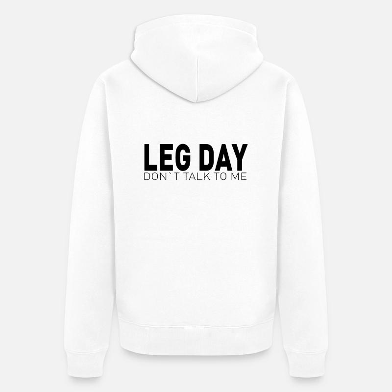 NE ME PARLER JAMBE WORKOUT-! - Veste à capuche bio Premium Unisexe - blanc