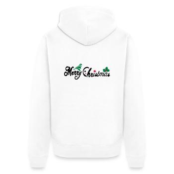 merry_christms_text_tree_holy_leaves - Unisex Premium Bio Zip Hoodie - Weiß - Hinten - Thijin (182cm)