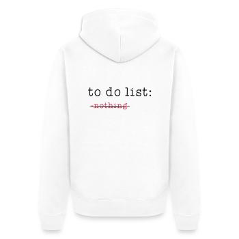 to-do list - Unisex Premium Organic Zip Hoodie - white - Back - Thijin (182cm)