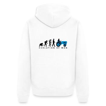 evolution_bauer_mit_traktor_032013_a_2c - Unisex Premium Organic Zip Hoodie - white - Back - Thijin (182cm)