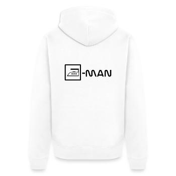 ironing man - Unisex Premium Organic Zip Hoodie - white - Back - Thijin (182cm)