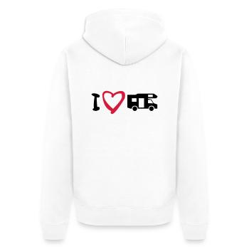 J'aime mon mobil-home 2 - Veste à capuche bio Premium Unisexe - blanc - Dos - Thijin (182cm)