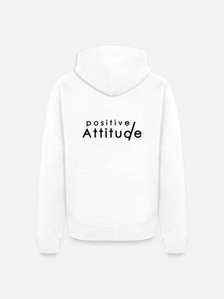 Positive ATTITUDE 1 - Unisex Premium Organic Zip Hoodie - white