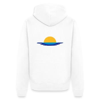 Sonne Meer Wasser Untergang Aufgang Urlaub - Unisex Premium Bio Zip Hoodie - Weiß - Hinten - Thijin (182cm)