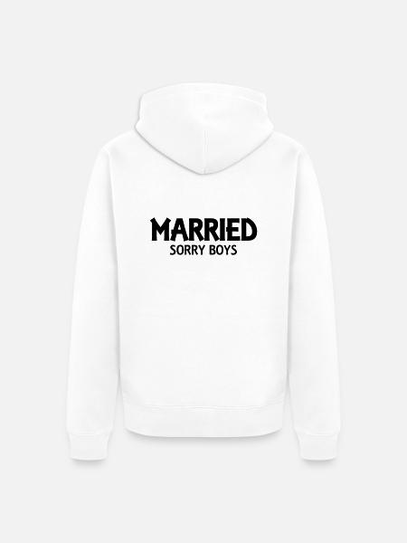 Married! Sorry boys! - Unisex Premium Bio Zip Hoodie - Weiß
