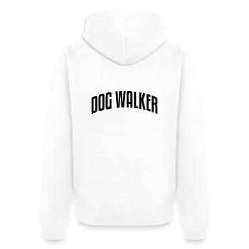 dog walker stylish arched text logo - Unisex Premium Organic Zip Hoodie - white - Back - Thijin (182cm)