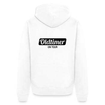 oldtimer_on_tour_f1 - Unisex Premium Bio Zip Hoodie - Weiß - Hinten - Thijin (182cm)