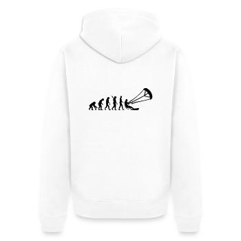 Kitesurfen - Unisex Premium Bio Zip Hoodie - Weiß - Hinten - Thijin (182cm)