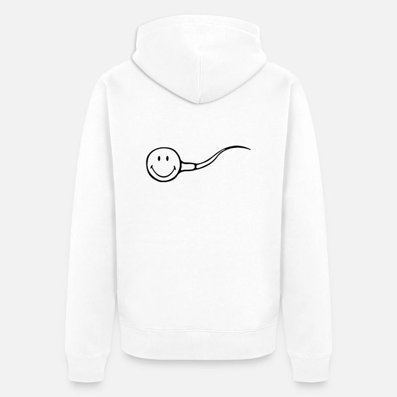 Smiley Sperm - Veste à capuche bio Premium Unisexe - blanc