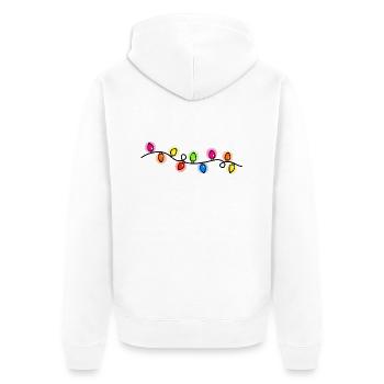 Christmas Glow Lights - Unisex Premium Organic Zip Hoodie - white - Back - Thijin (182cm)
