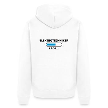 Elektrotechniker - Unisex Premium Bio Zip Hoodie - Weiß - Hinten - Thijin (182cm)