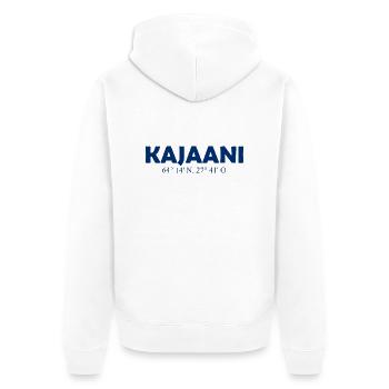 Kajaani - Finland - Coordinates Longitude Latitude - Unisex Premium Organic Zip Hoodie - white - Back - Thijin (182cm)
