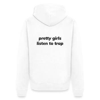 Les jolies filles écoutent - Veste à capuche bio Premium Unisexe - blanc - Dos - Thijin (182cm)