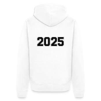 2025 - Unisex Premium Bio Zip Hoodie - Weiß - Hinten - Thijin (182cm)
