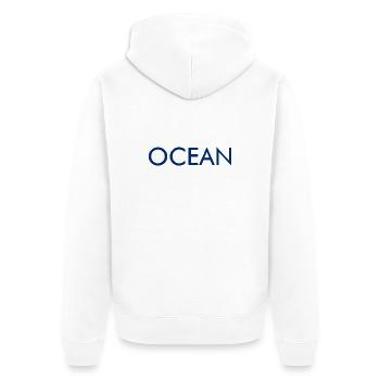 Ocean Lettering Design Logo Ocean Sea - Unisex Premium Organic Zip Hoodie - white - Back - Thijin (182cm)