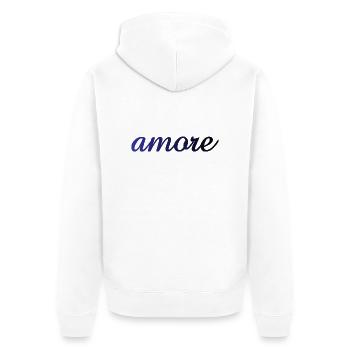 amore - Italia - Italy - Love Italian Love - Unisex Premium Organic Zip Hoodie - white - Back - Thijin (182cm)