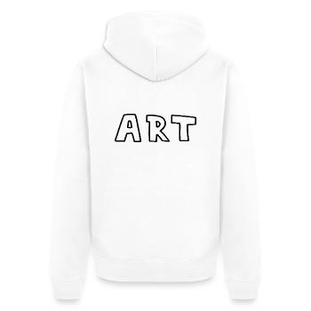 KUNST SCHWARZ - Unisex Premium Bio Zip Hoodie - Weiß - Hinten - Thijin (182cm)