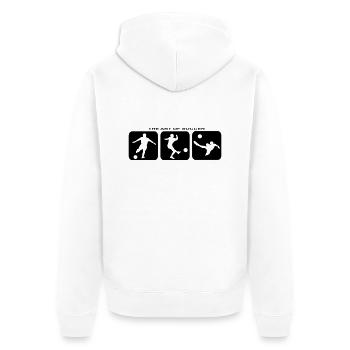 Football Maillot de football Sport Football but Fun - Veste à capuche bio Premium Unisexe - blanc - Dos - Thijin (182cm)