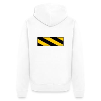 warning sign - Unisex Premium Bio Zip Hoodie - Weiß - Hinten - Thijin (182cm)