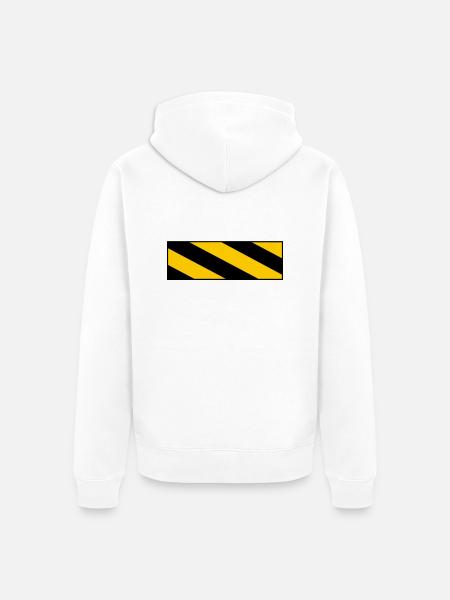 warning sign - Unisex Premium Bio Zip Hoodie - Weiß