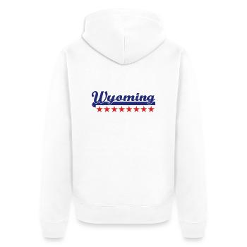 wyoming - Unisex Premium Bio Zip Hoodie - Weiß - Hinten - Thijin (182cm)