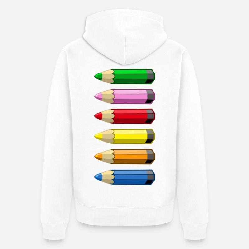 Crayons de couleurs - Veste à capuche bio Premium Unisexe - blanc