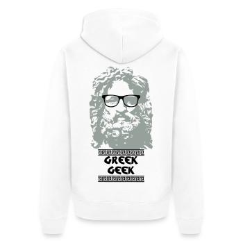 Greek Geek - Veste à capuche bio Premium Unisexe - blanc - Dos - Thijin (182cm)