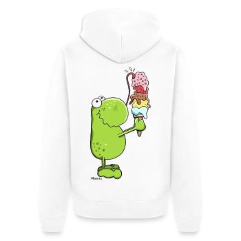 Grenouille avec glace - Veste à capuche bio Premium Unisexe - blanc - Dos - Thijin (182cm)