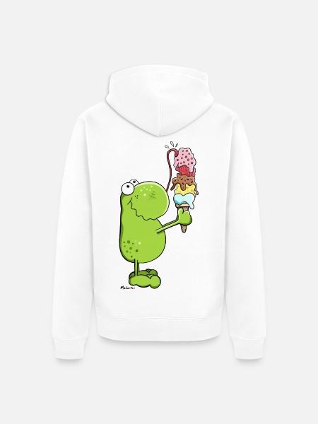 Grenouille avec glace - Veste à capuche bio Premium Unisexe - blanc