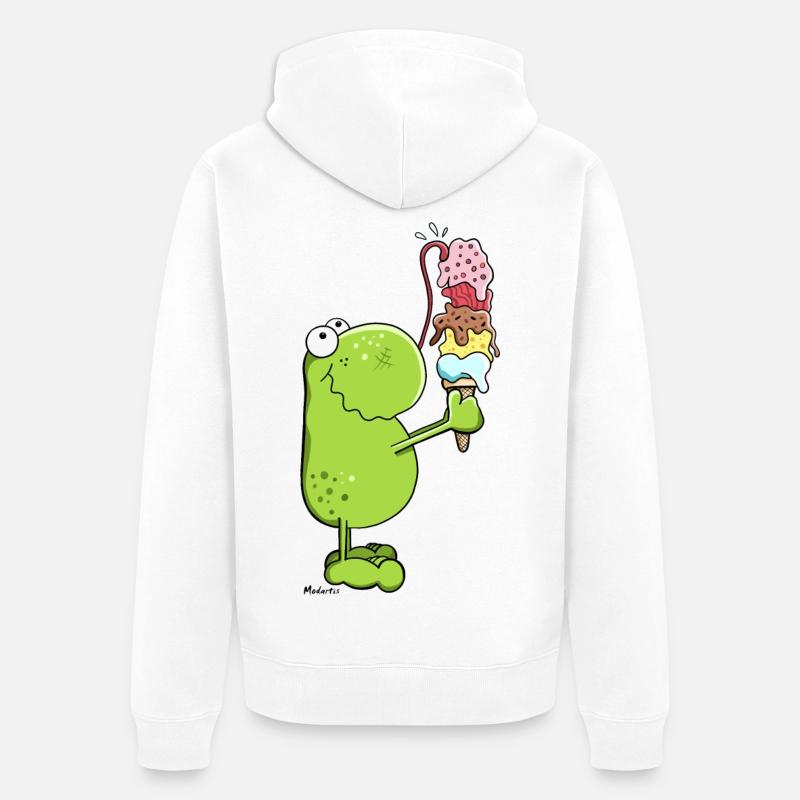 Grenouille avec glace - Veste à capuche bio Premium Unisexe - blanc