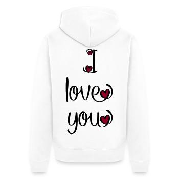 I love you - Unisex Premium Bio Zip Hoodie - Weiß - Hinten - Thijin (182cm)