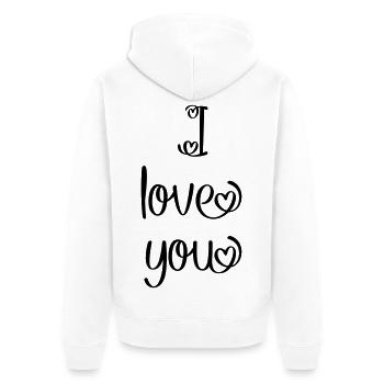 I love you - Unisex Premium Bio Zip Hoodie - Weiß - Hinten - Thijin (182cm)