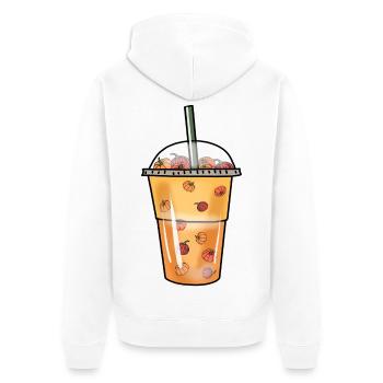 Bubble Tea Boba Kürbis Kugeln Halloween Becher - Unisex Premium Bio Zip Hoodie - Weiß - Hinten - Thijin (182cm)
