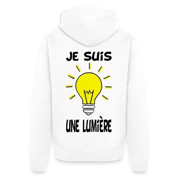 Je suis une lumière - Veste à capuche bio Premium Unisexe - blanc - Dos - Thijin (182cm)