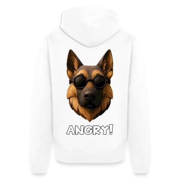 Berger allemand en colère cool chien lunettes de soleil - Veste à capuche bio Premium Unisexe - blanc - Dos - Thijin (182cm)