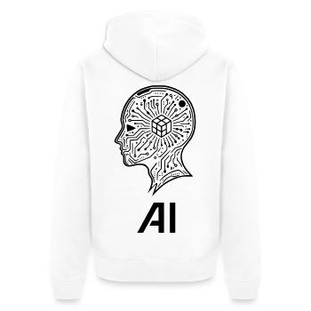 artificial intelligence - Unisex Premium Organic Zip Hoodie - white - Back - Thijin (182cm)