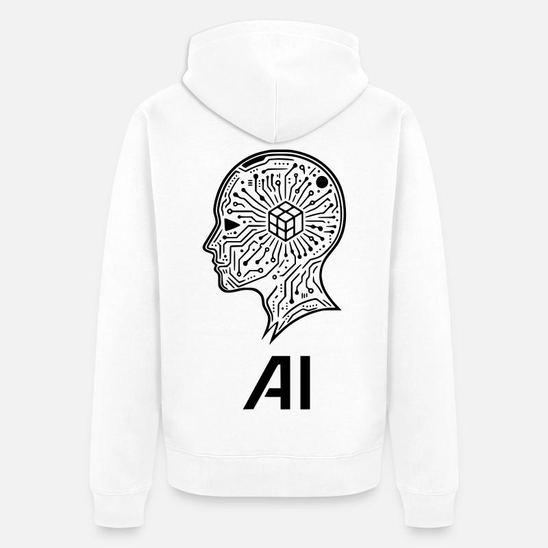 intelligence artificielle - Veste à capuche bio Premium Unisexe - blanc